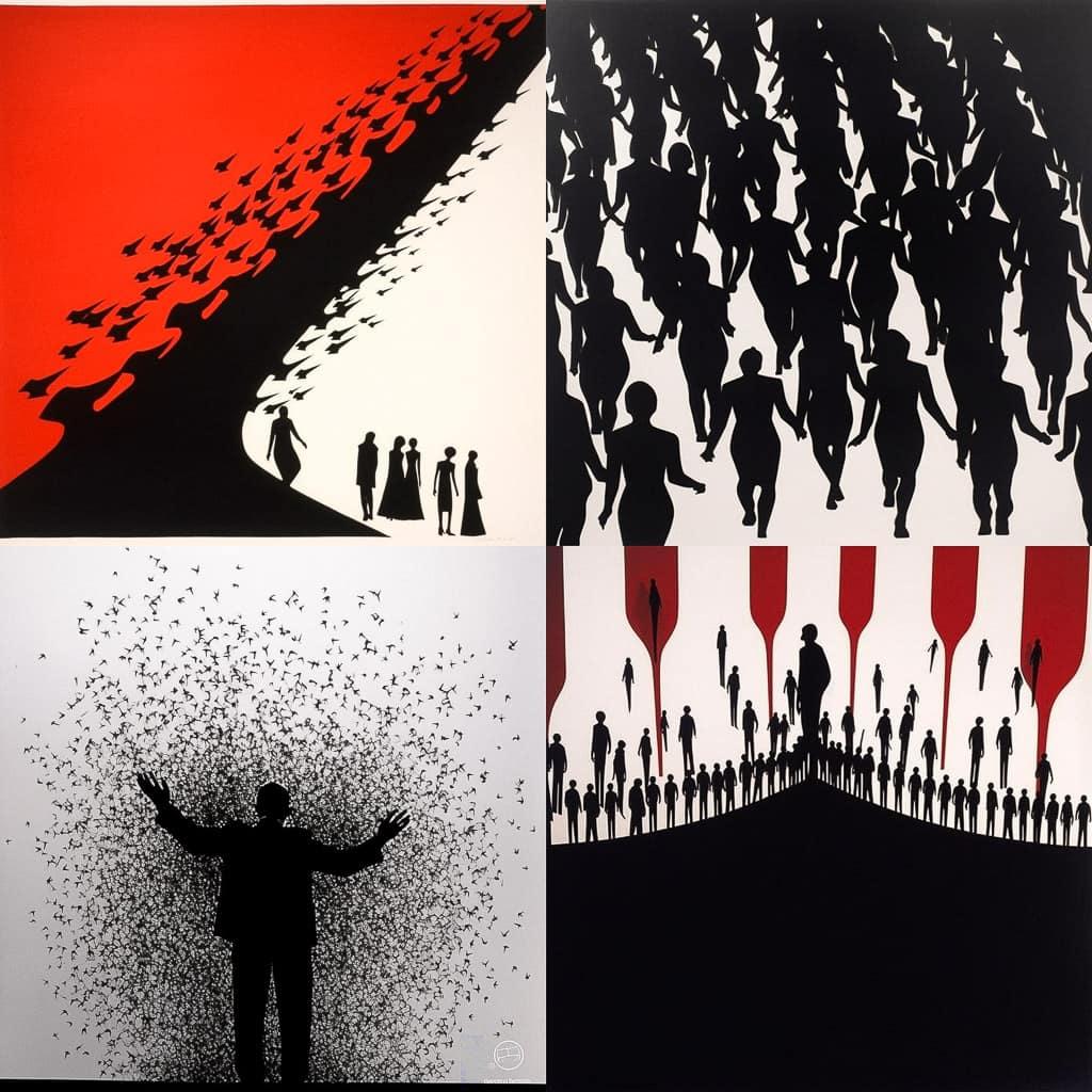 Shigeo Fukuda style, Midjourney V5.1, render 1 of 4