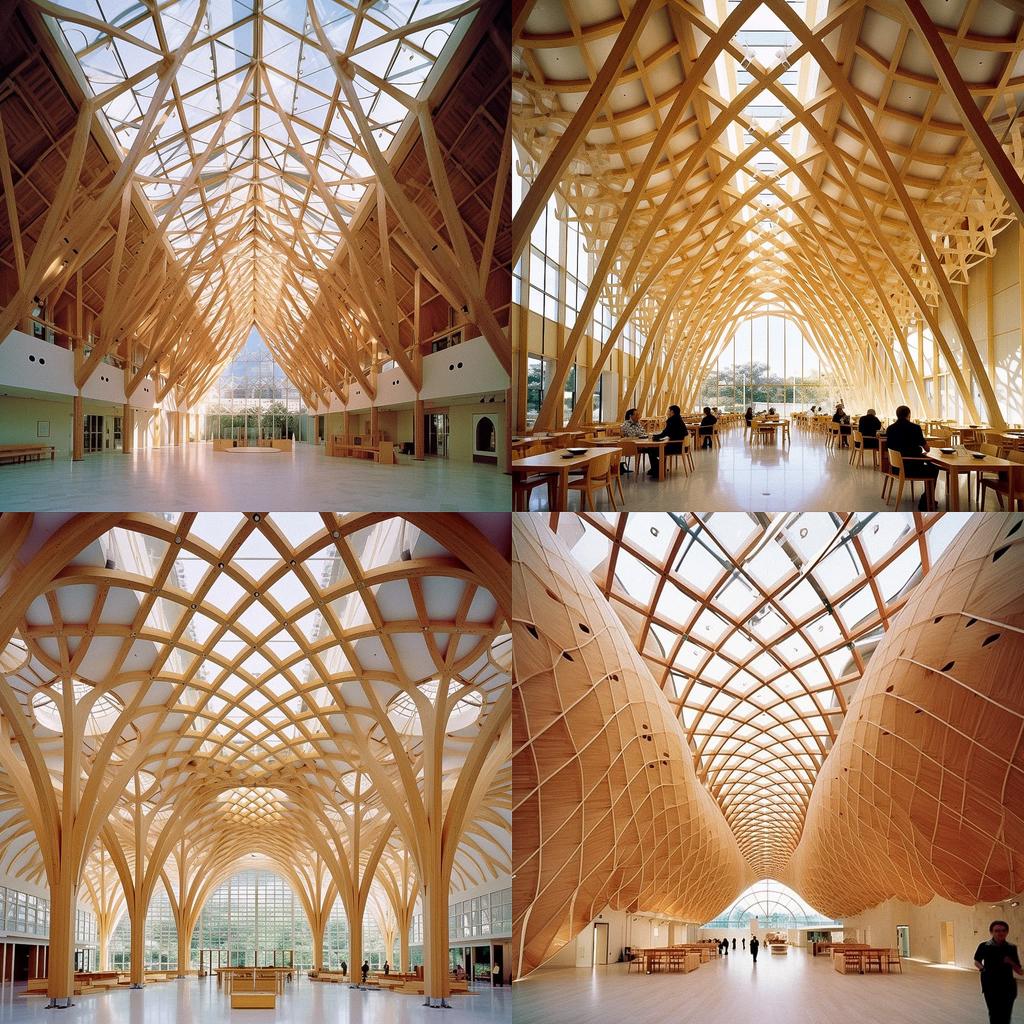 Shigeru Ban style, Midjourney V5.1, render 1 of 4