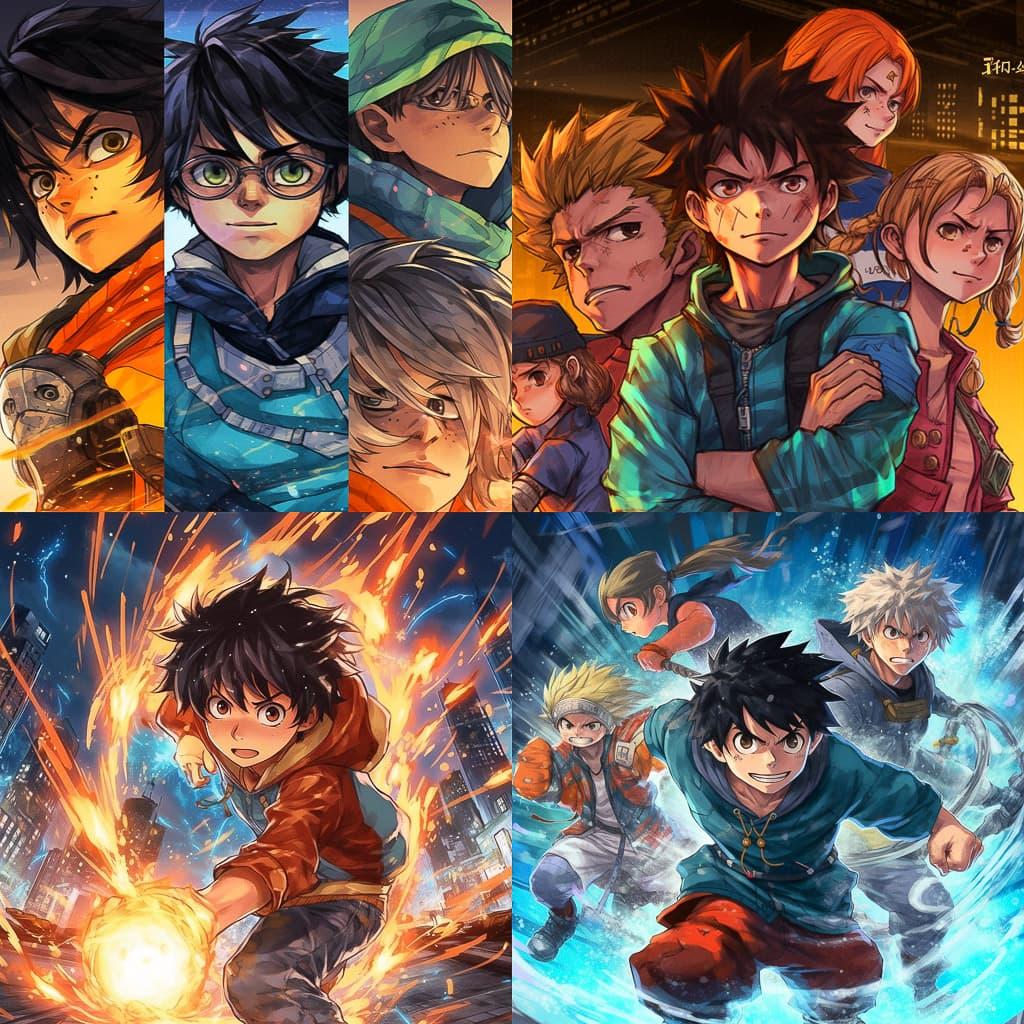 Shonen anime style style, Midjourney V5.1, render 1 of 4