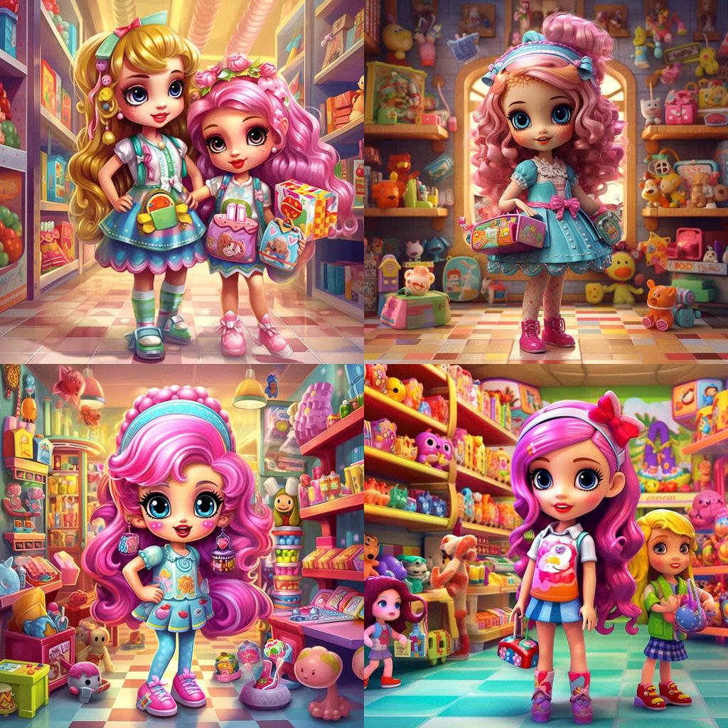 Shopkins Shoppies style, Midjourney V5.1, render 1 of 4