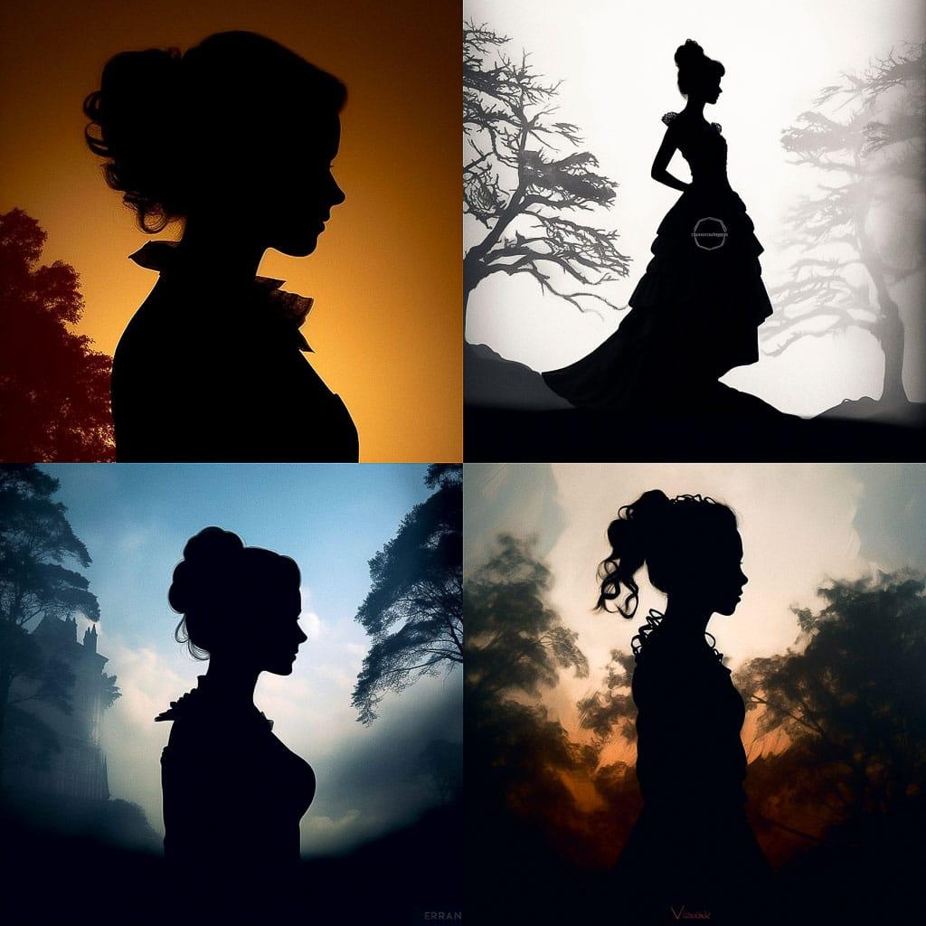 Silhouette style, Midjourney V5.1, render 1 of 4