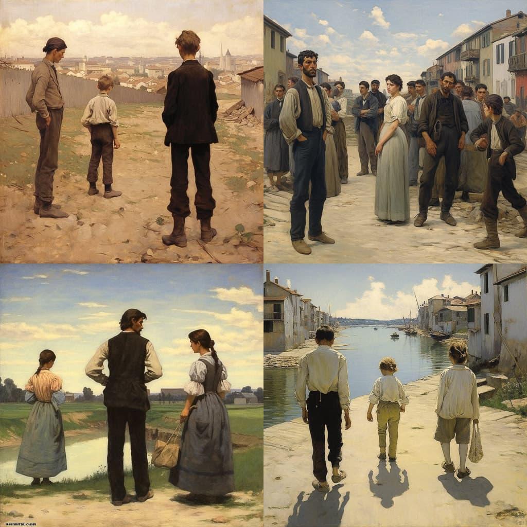Silvestro Lega style, Midjourney V5.1, render 1 of 4