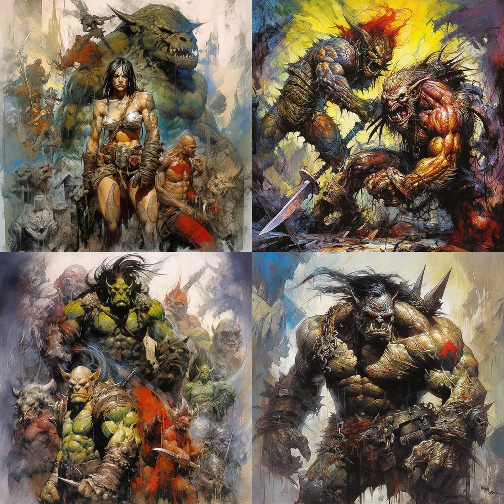 Simon Bisley style, Midjourney V5.1, render 1 of 4