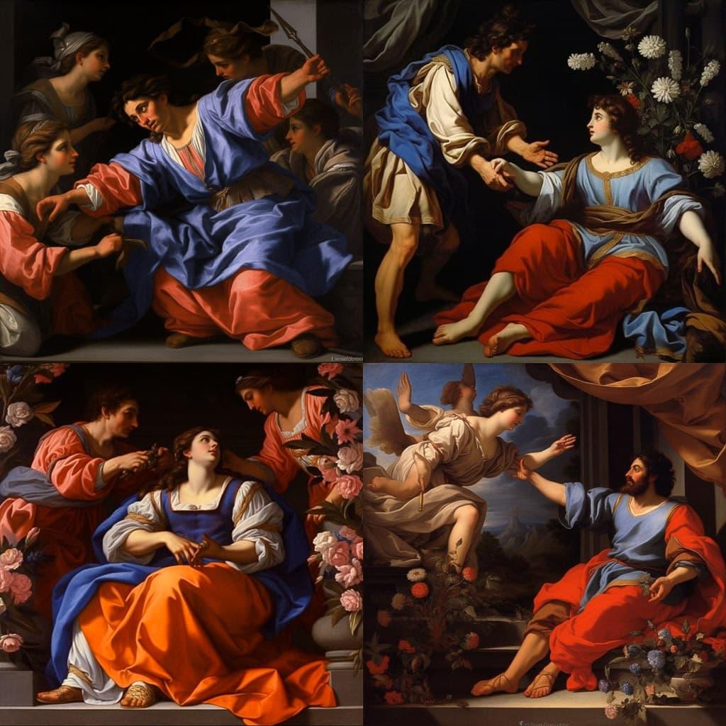 Simon Vouet style, Midjourney V5.1, render 1 of 4