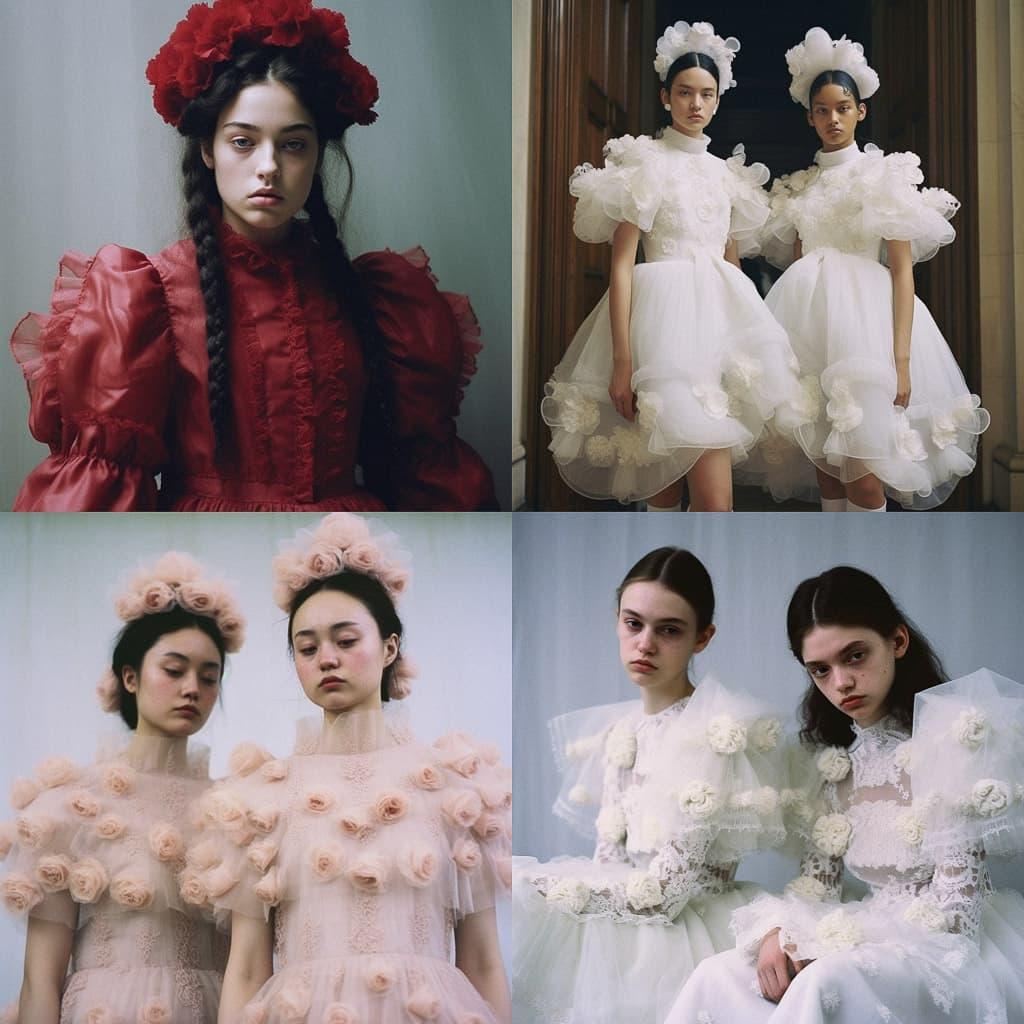 Simone Rocha style, Midjourney V5.1, render 1 of 4