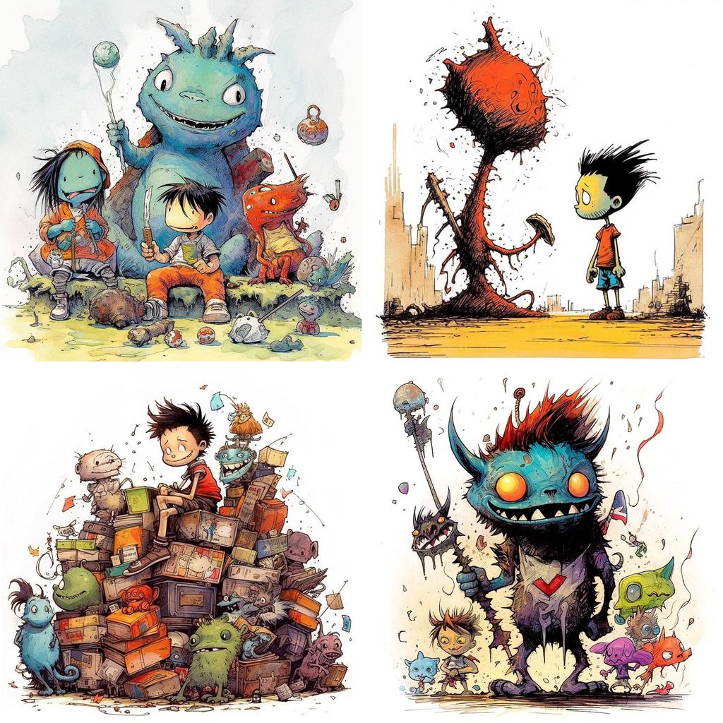Skottie Young style, Midjourney V5.1, render 1 of 4