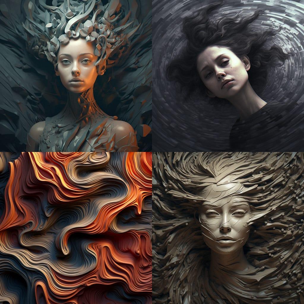 Slick texture style, Midjourney V5.1, render 1 of 4