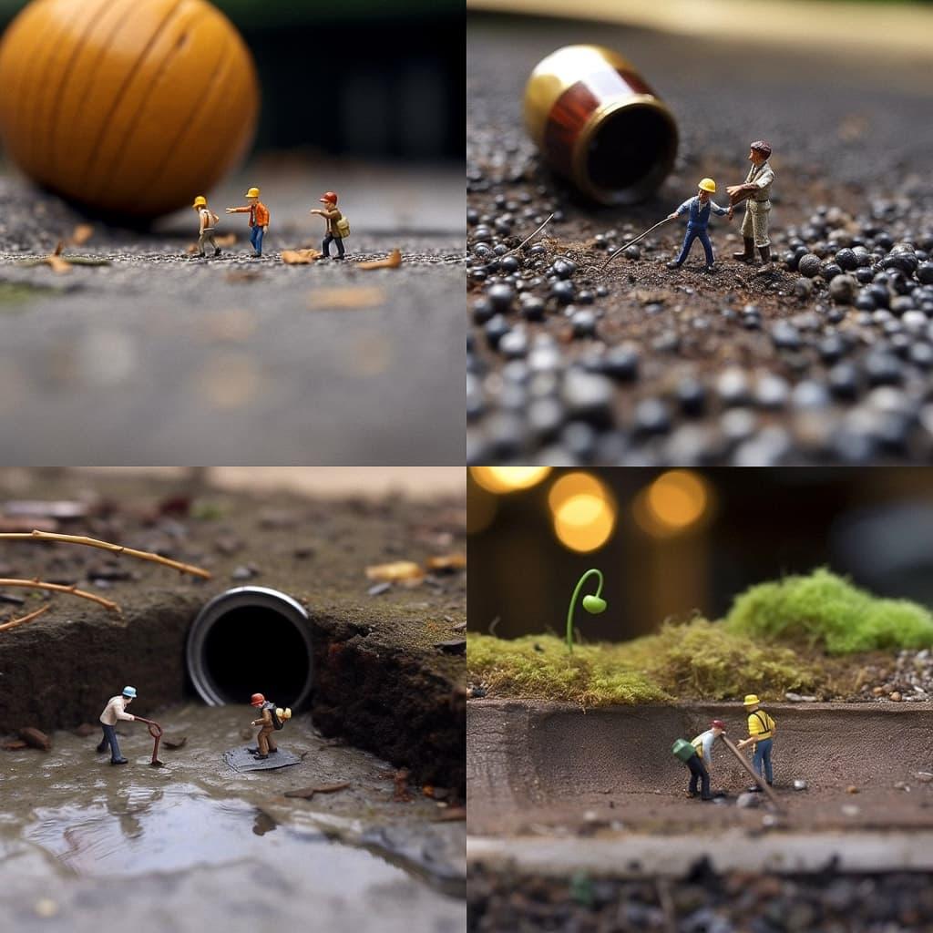Slinkachu style, Midjourney V5.1, render 1 of 4