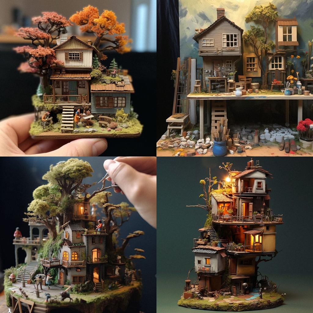 Small scale style, Midjourney V5.1, render 1 of 4