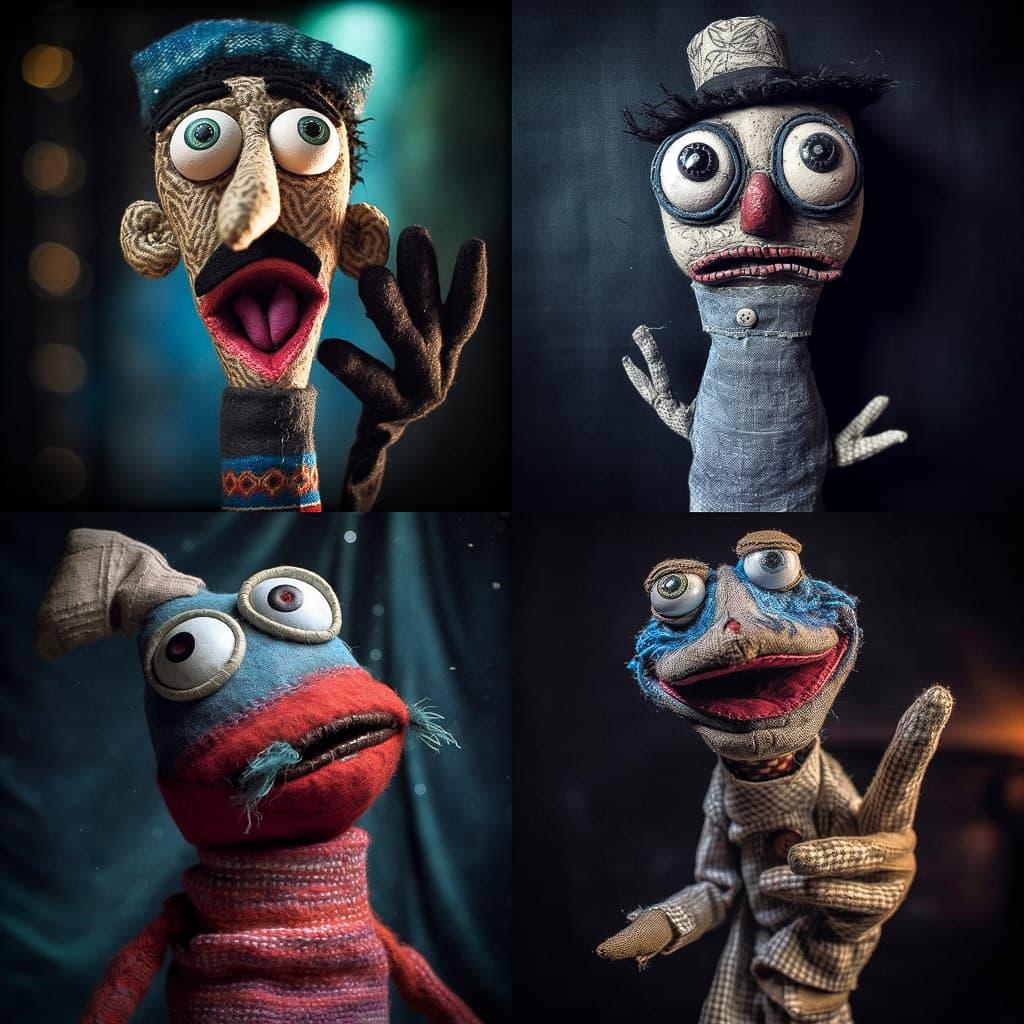Sock puppet style style, Midjourney V5.1, render 1 of 4
