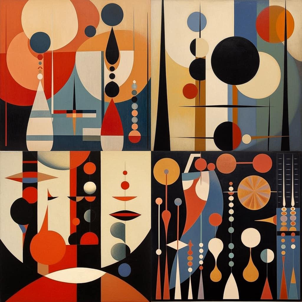 Sophie Taeuber-Arp style, Midjourney V5.1, render 1 of 4