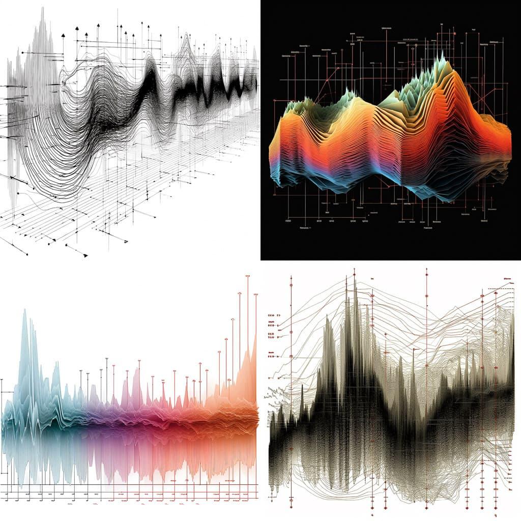 Sound wave diagram style, Midjourney V5.1, render 1 of 4