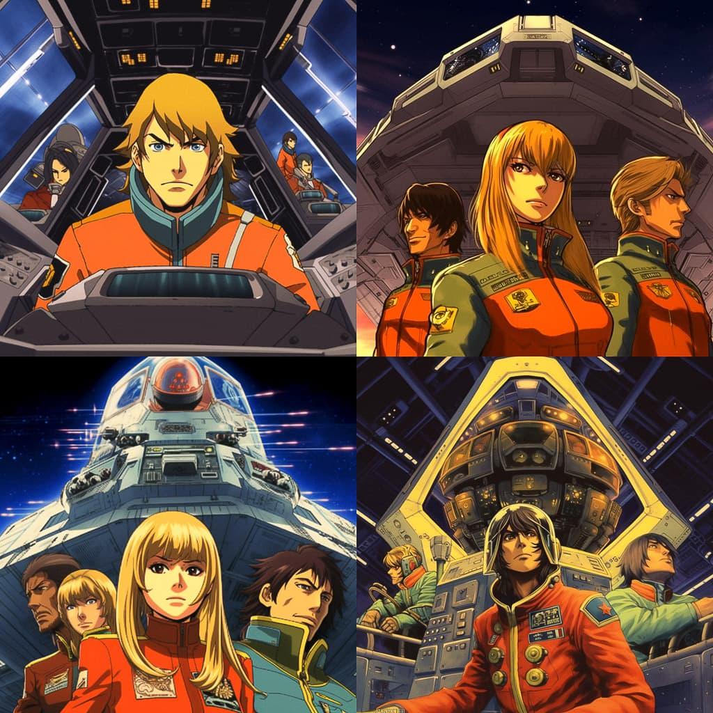 Space Battleship Yamato style, Midjourney V5.1, render 1 of 4