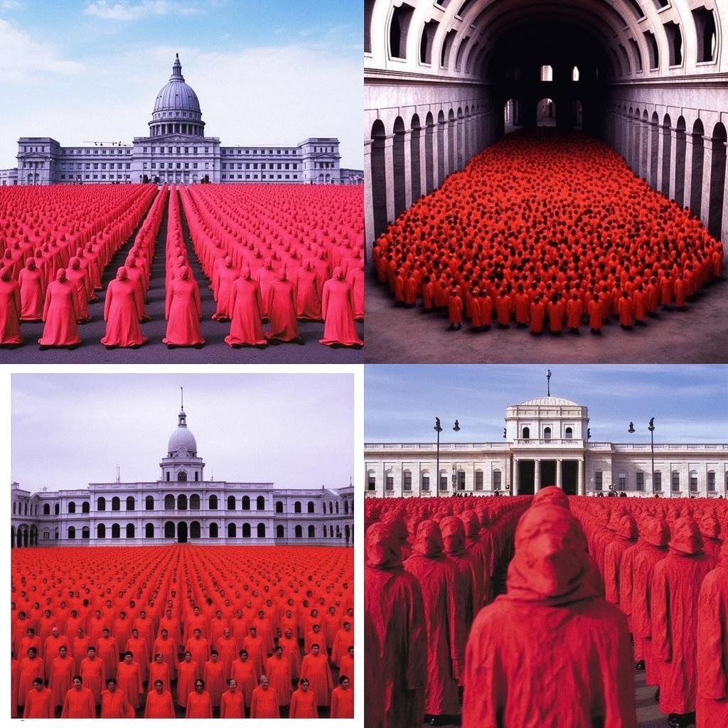 Spencer Tunick style, Midjourney V5.1, render 1 of 4