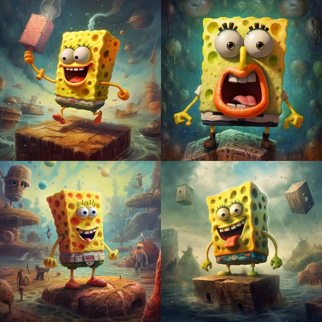 SpongeBob SquarePants style, Midjourney V5.1, render 1 of 4