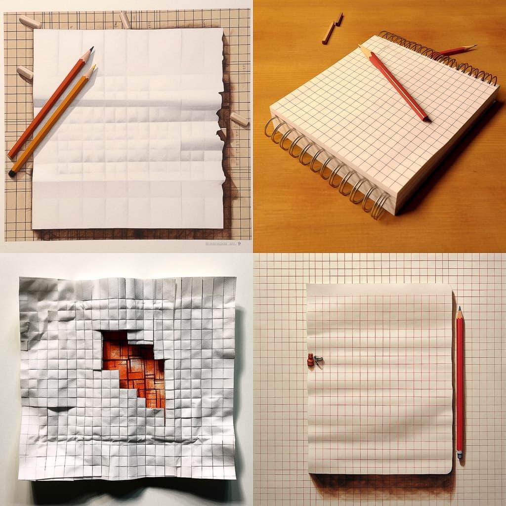 Squared paper style, Midjourney V5.1, render 1 of 4