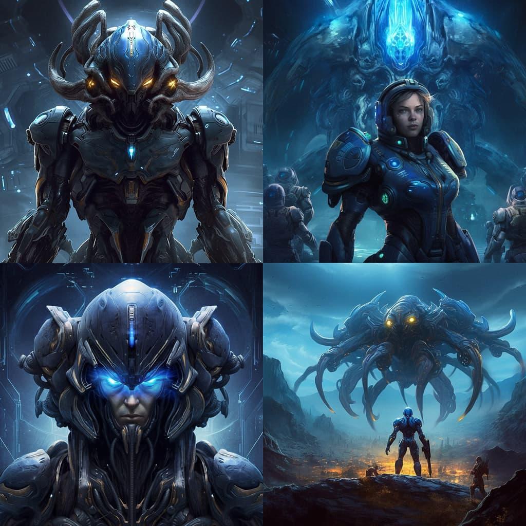 StarCraft style, Midjourney V5.1, render 1 of 4