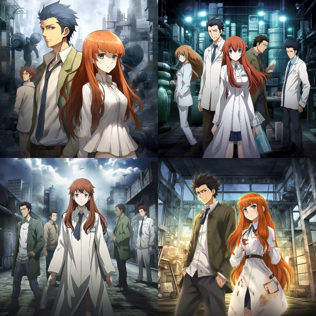 SteinsGate style, Midjourney V5.1, render 1 of 4