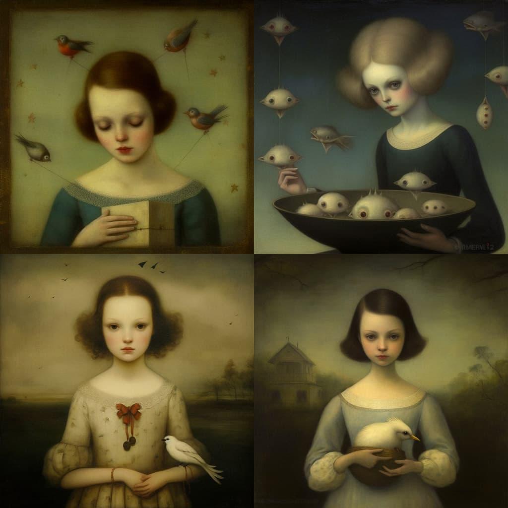Stephen Mackey style, Midjourney V5.1, render 1 of 4