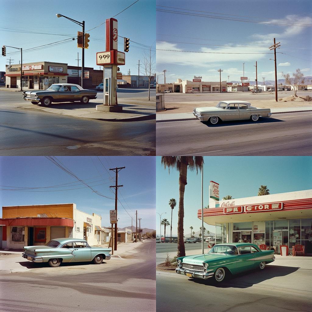 Stephen Shore style, Midjourney V5.1, render 1 of 4
