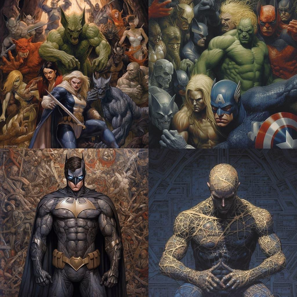 Steve McNiven style, Midjourney V5.1, render 1 of 4