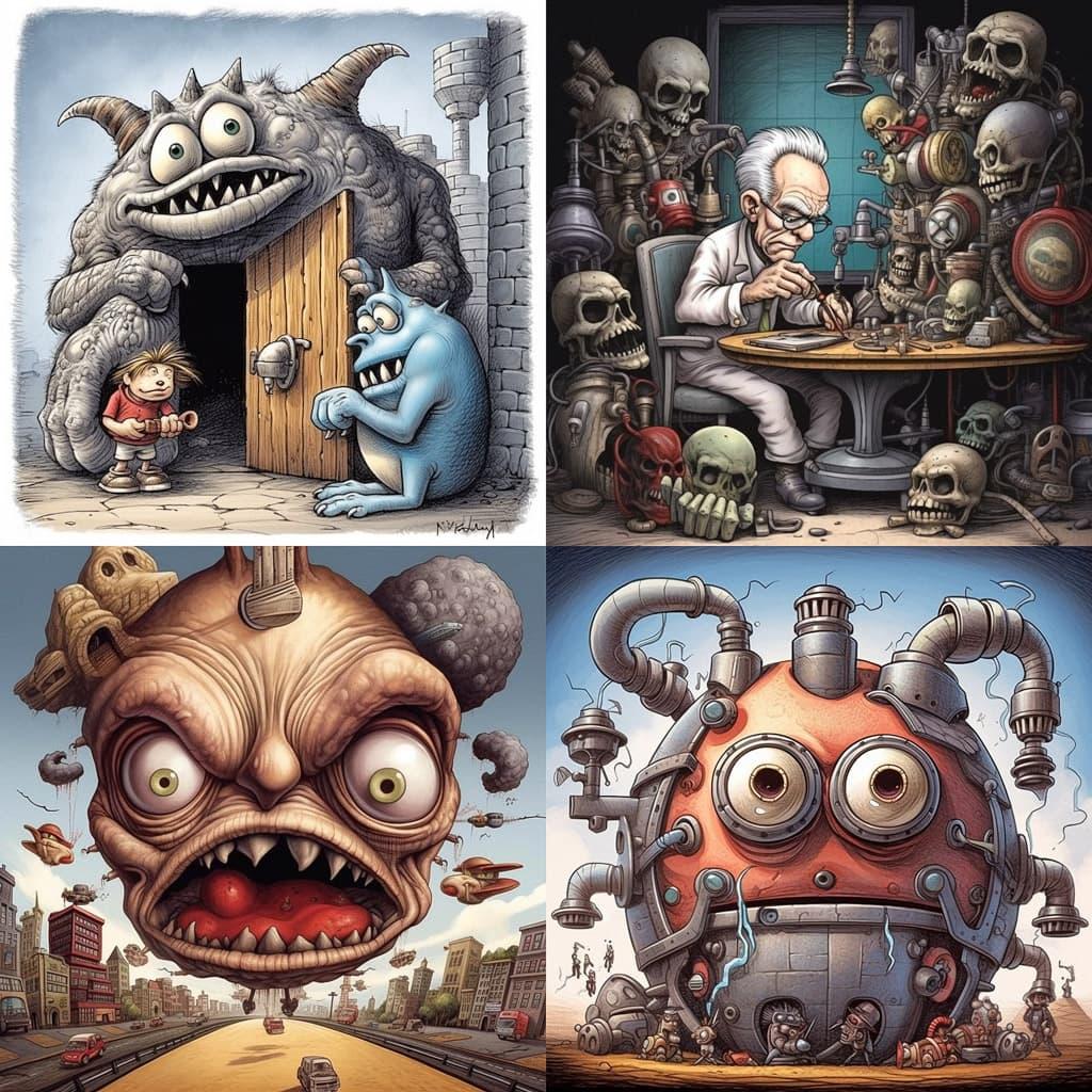 Steve Sack style, Midjourney V5.1, render 1 of 4