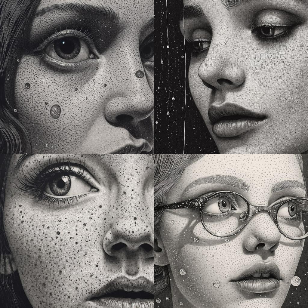 Stippling style, Midjourney V5.1, render 1 of 4