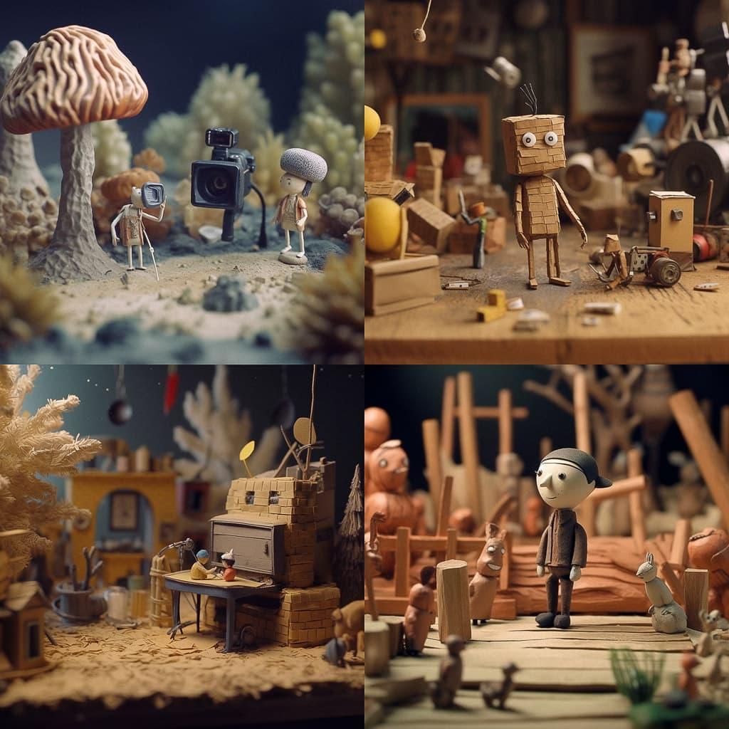 Stop-motion animation style, Midjourney V5.1, render 1 of 4