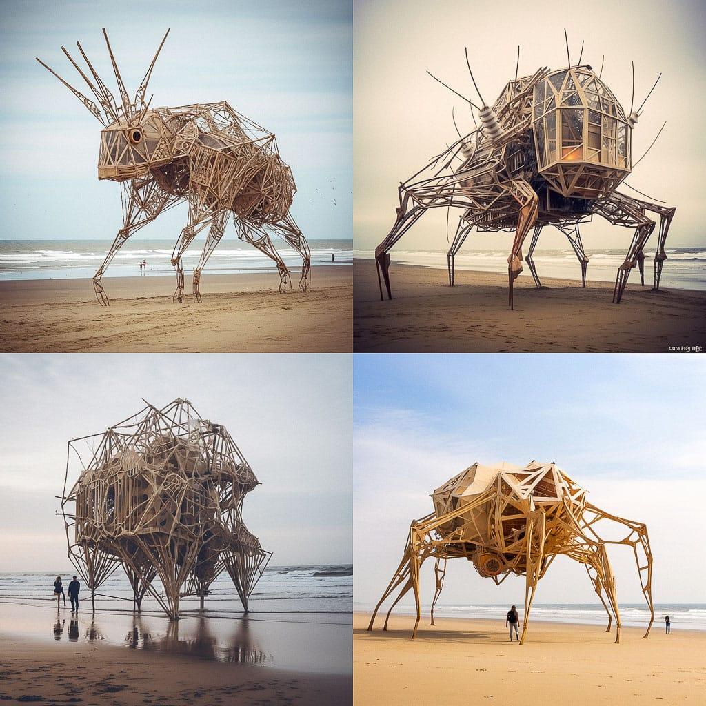 Strandbeest style, Midjourney V5.1, render 1 of 4