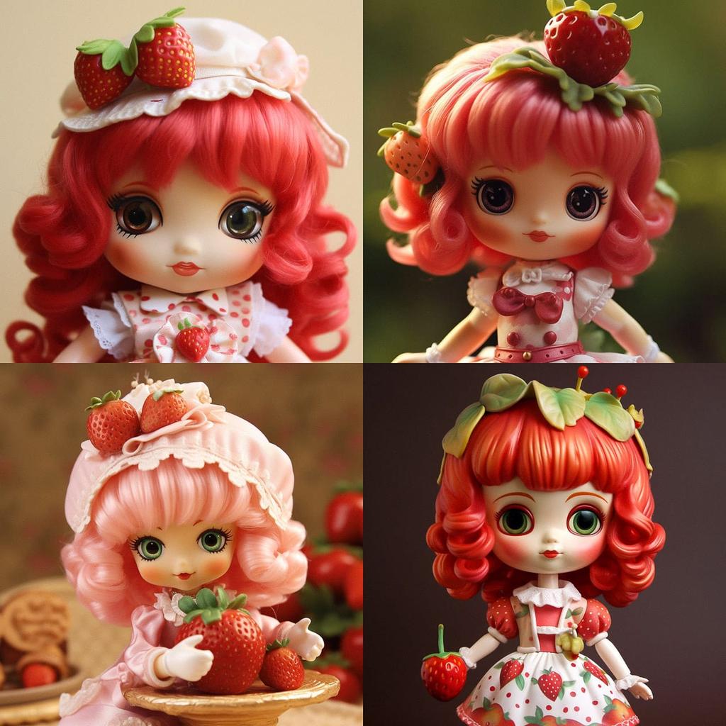 Strawberry Shortcake doll style, Midjourney V5.1, render 1 of 4