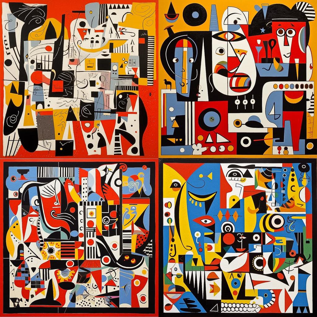 Stuart Davis style, Midjourney V5.1, render 1 of 4