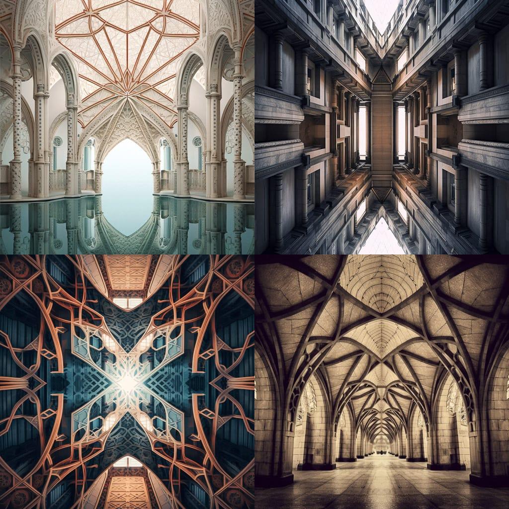 Symmetrical composition style, Midjourney V5.1, render 1 of 4