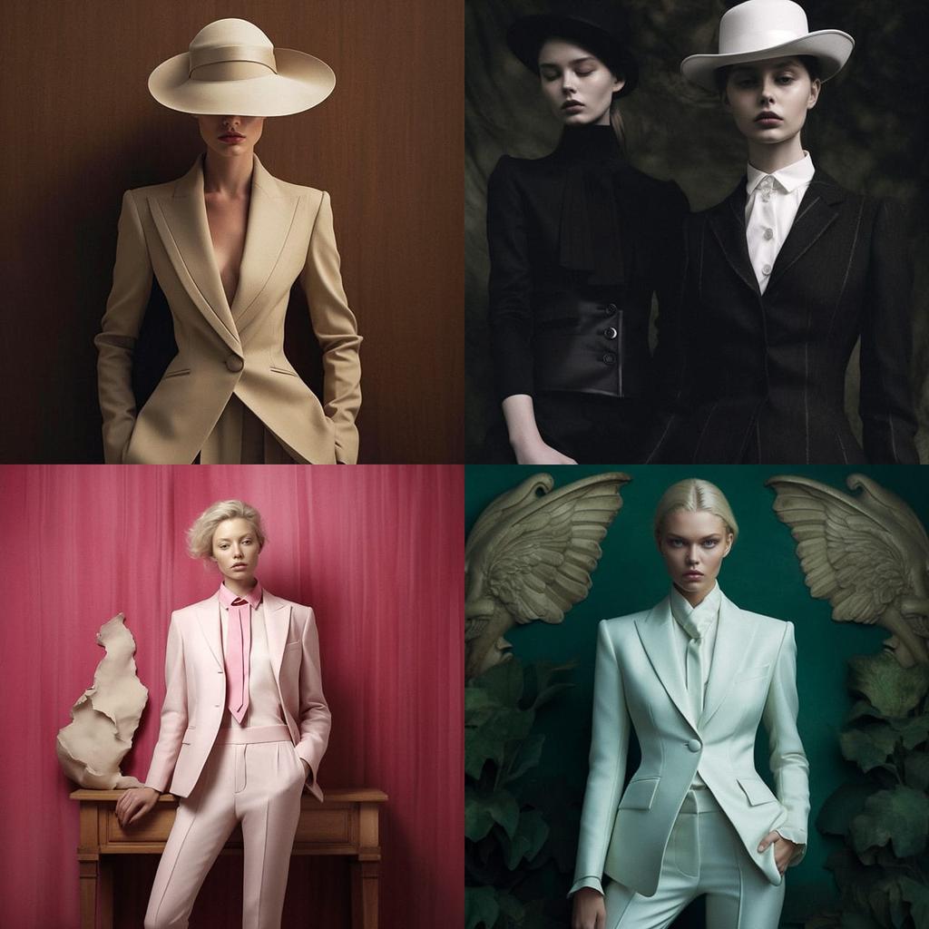 Tailored fashion style, Midjourney V5.1, render 1 of 4