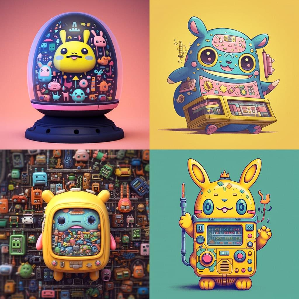 Tamagotchi style, Midjourney V5.1, render 1 of 4