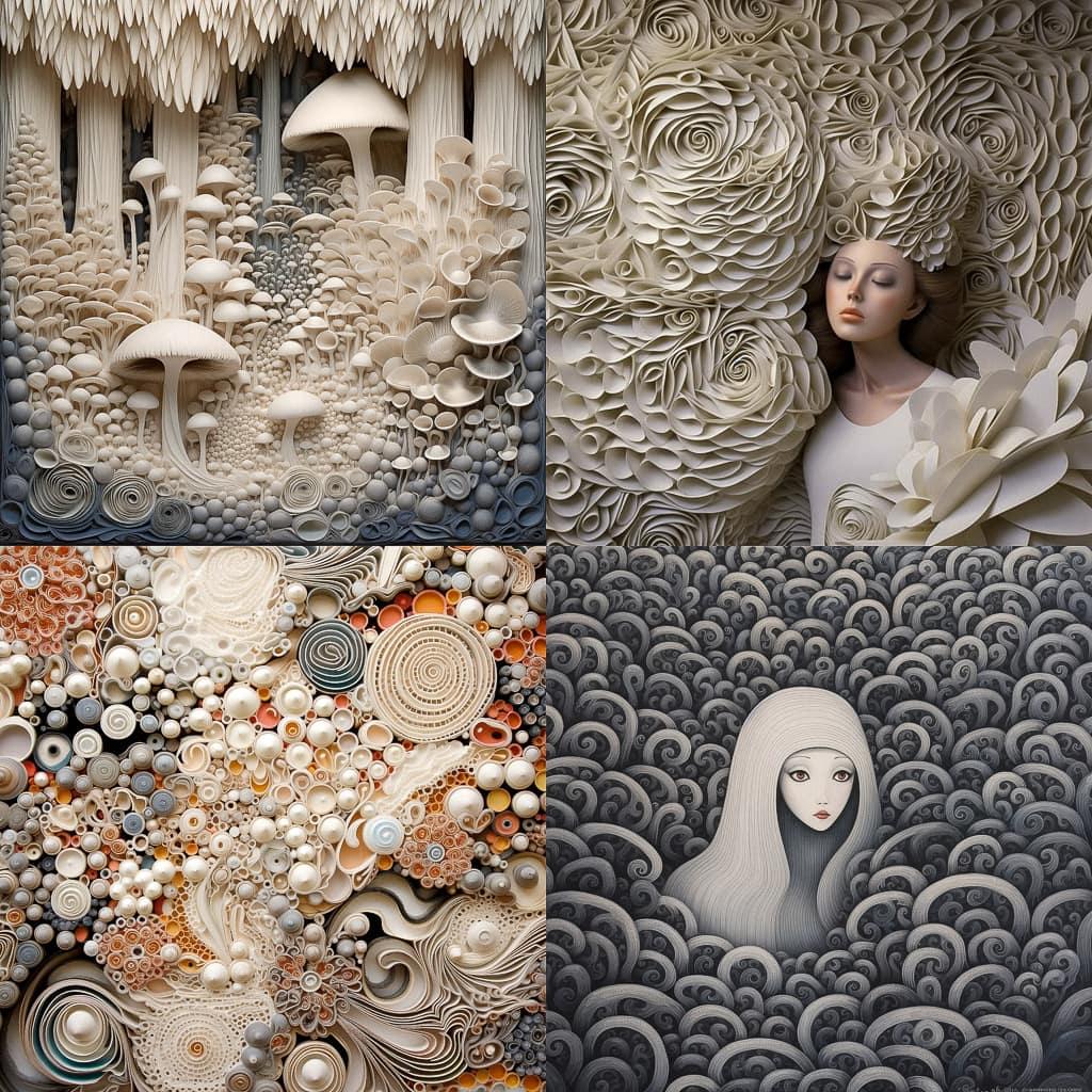 Tara Donovan style, Midjourney V5.1, render 1 of 4