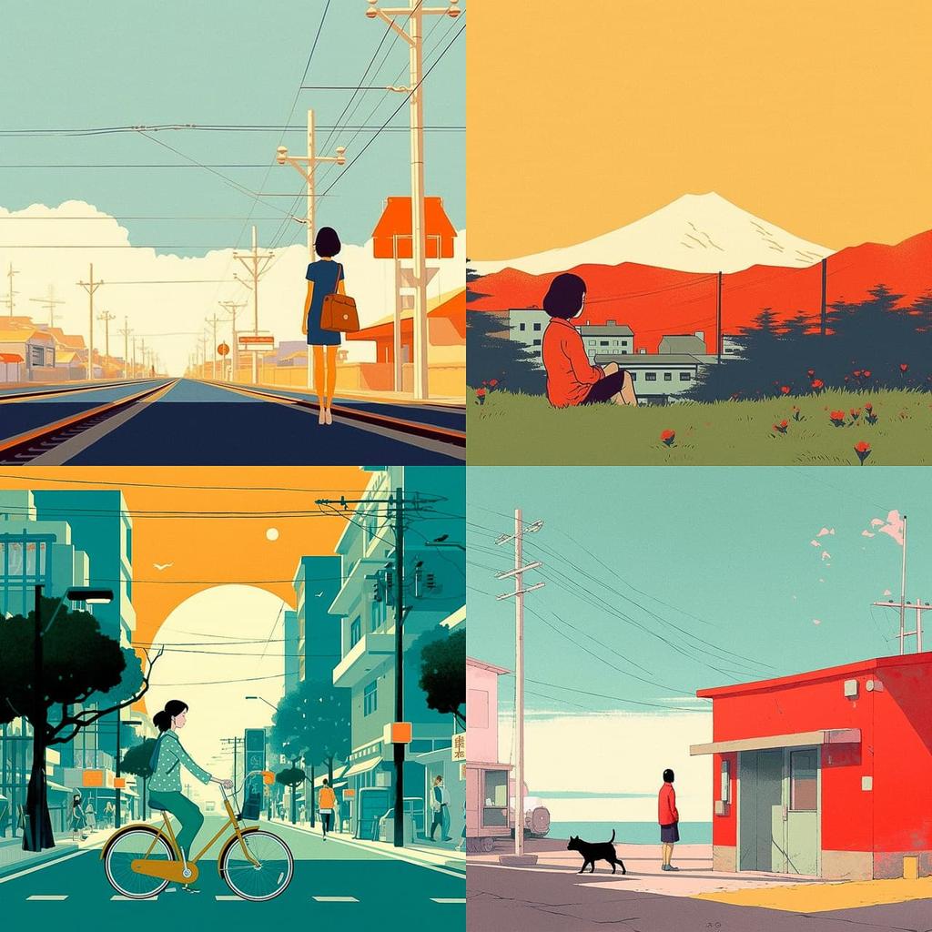 Tatsuro Kiuchi style, Midjourney V5.1, render 1 of 4