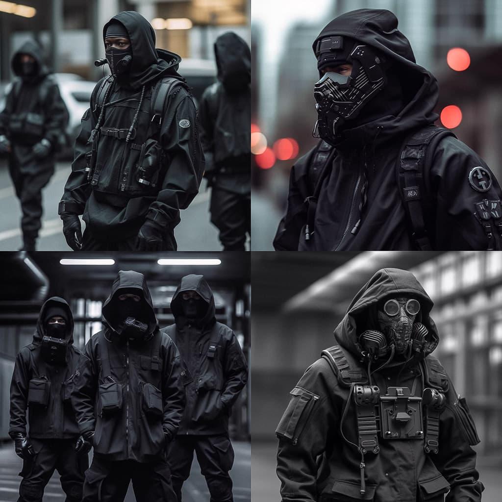 Techwear fashion style, Midjourney V5.1, render 1 of 4