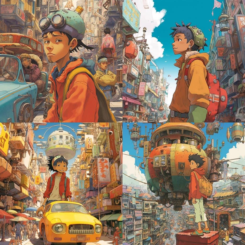 Tekkonkinkreet style, Midjourney V5.1, render 1 of 4