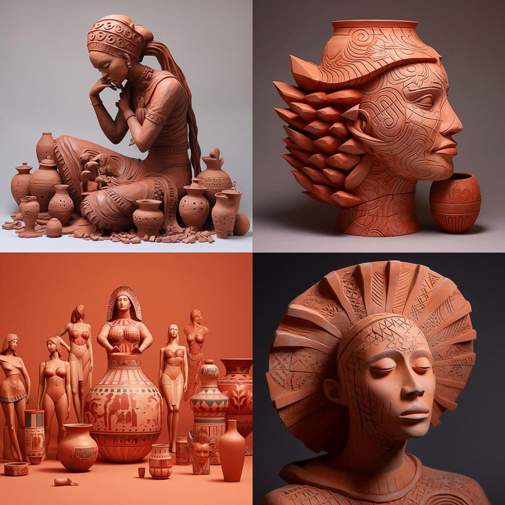 Terracotta style, Midjourney V5.1, render 1 of 4