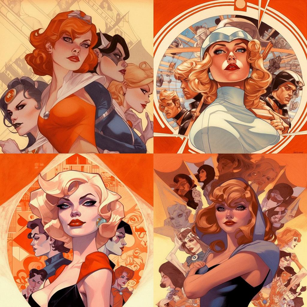 Terry Dodson style, Midjourney V5.1, render 1 of 4