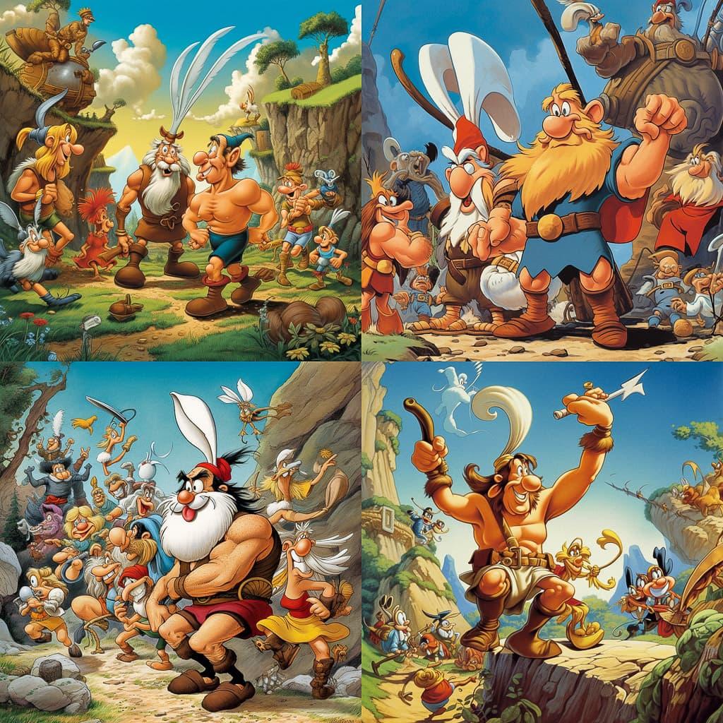 The Adventures of Asterix style, Midjourney V5.1, render 1 of 4