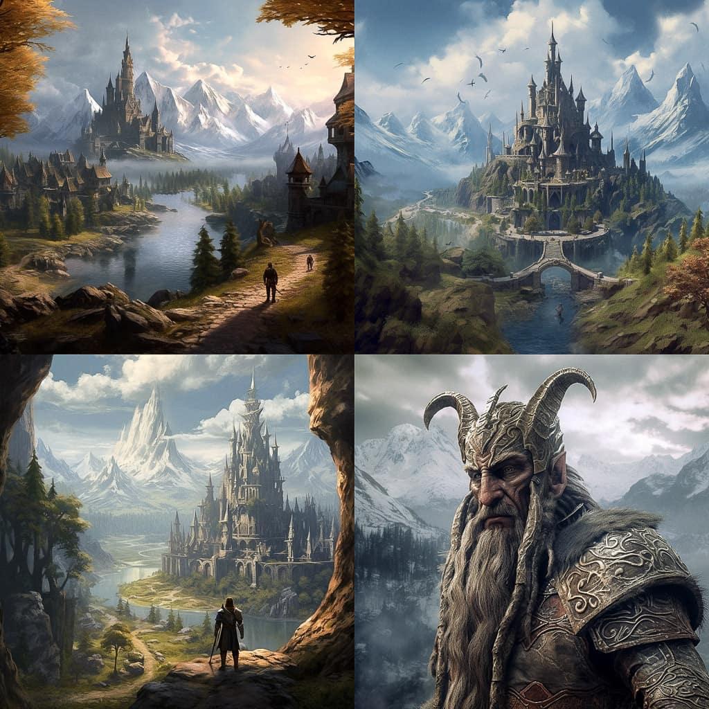The Elder Scrolls style, Midjourney V5.1, render 1 of 4