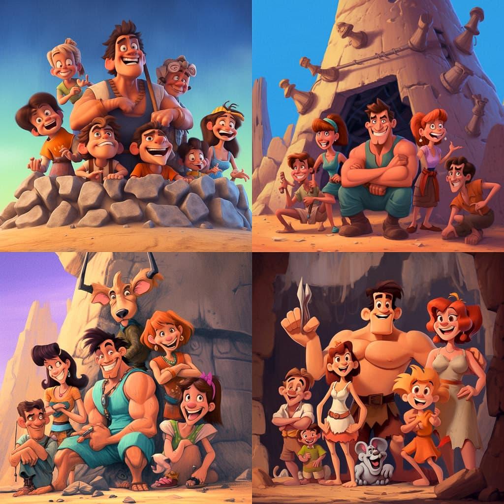 The Flintstones style, Midjourney V5.1, render 1 of 4
