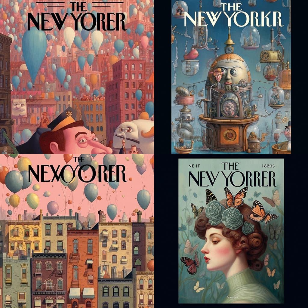 The New Yorker magazine style, Midjourney V5.1, render 1 of 4