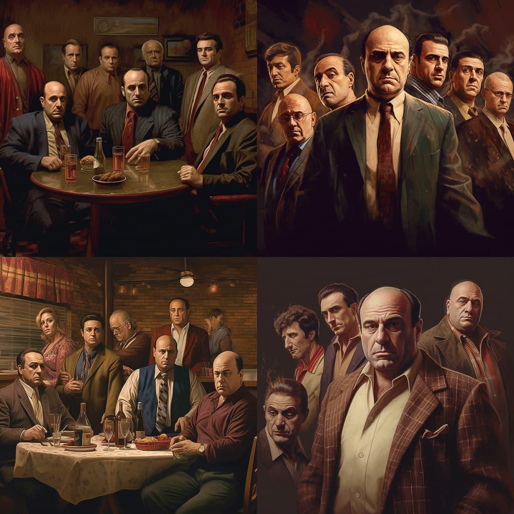 The Sopranos style, Midjourney V5.1, render 1 of 4