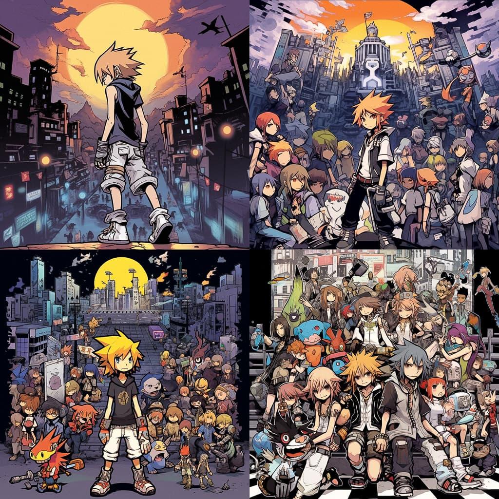 The World Ends With You style, Midjourney V5.1, render 1 of 4