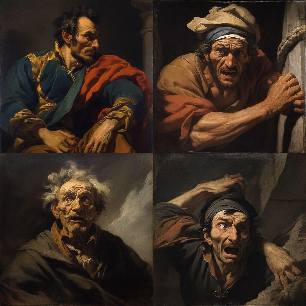 Theodore Gericault style, Midjourney V5.1, render 1 of 4