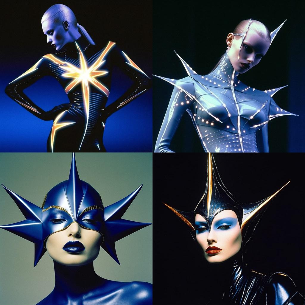 Thierry Mugler style, Midjourney V5.1, render 1 of 4