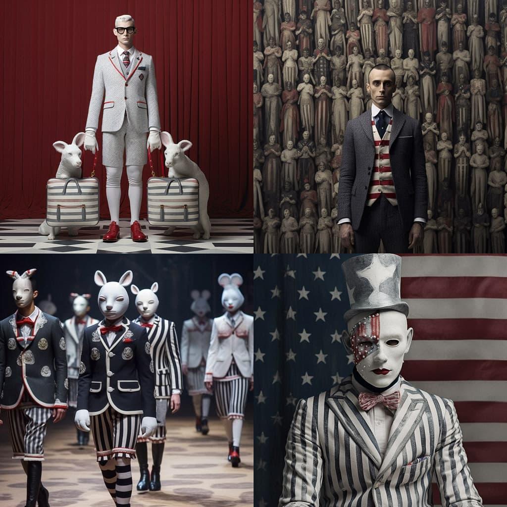 Thom Browne style, Midjourney V5.1, render 1 of 4