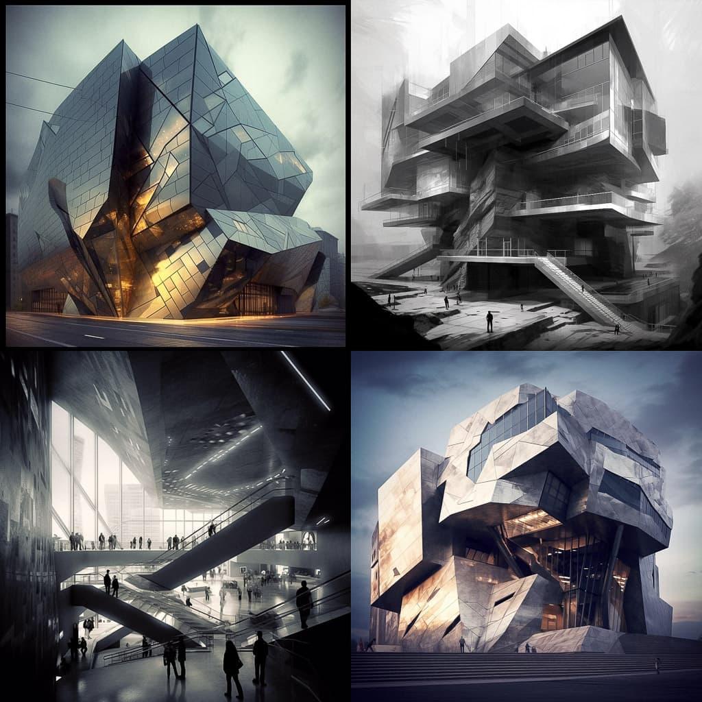 Thom Mayne style, Midjourney V5.1, render 1 of 4